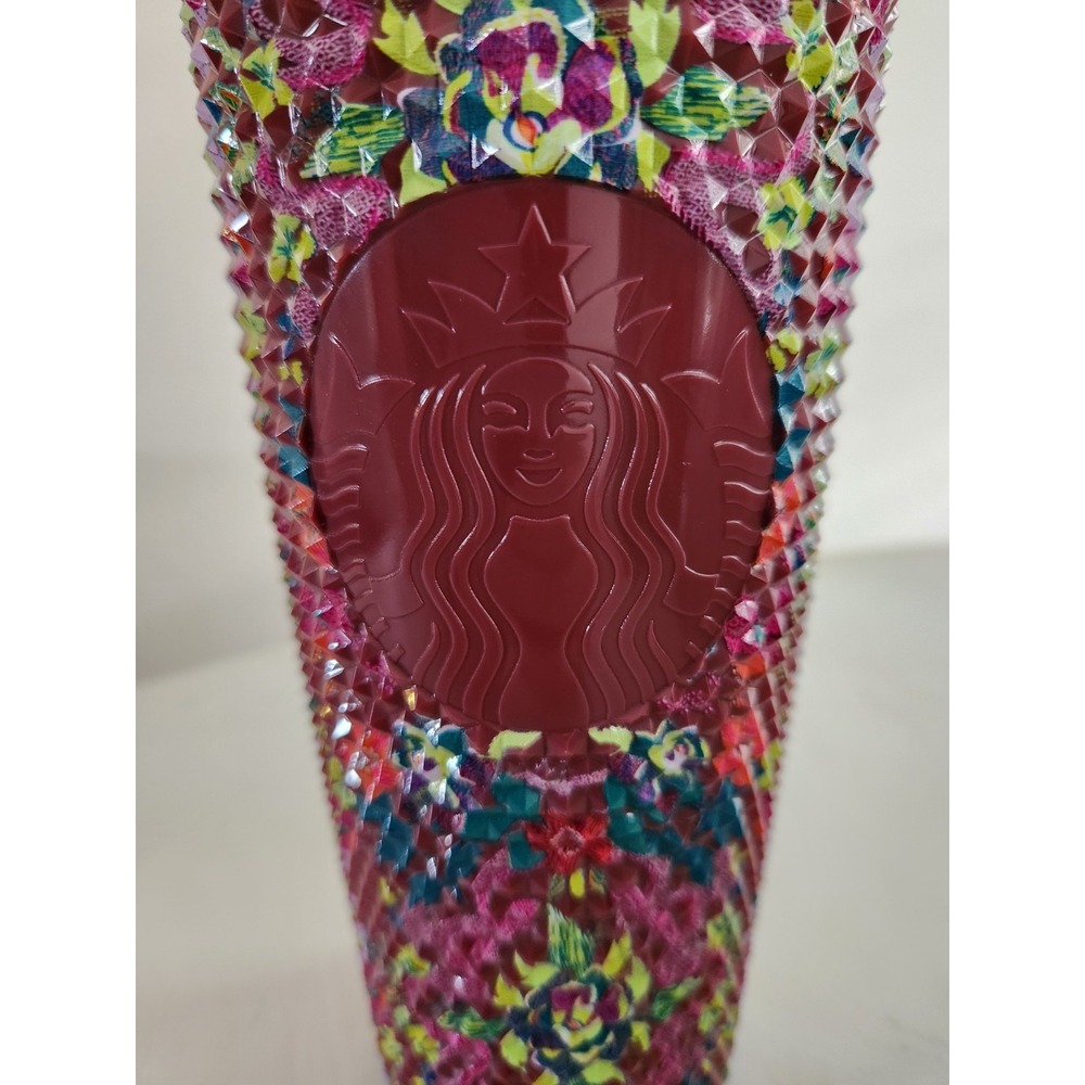 Starbucks Fall Floral Bling 2025 Cup Studded Pink Purple Teal 24 Oz Tumbler New